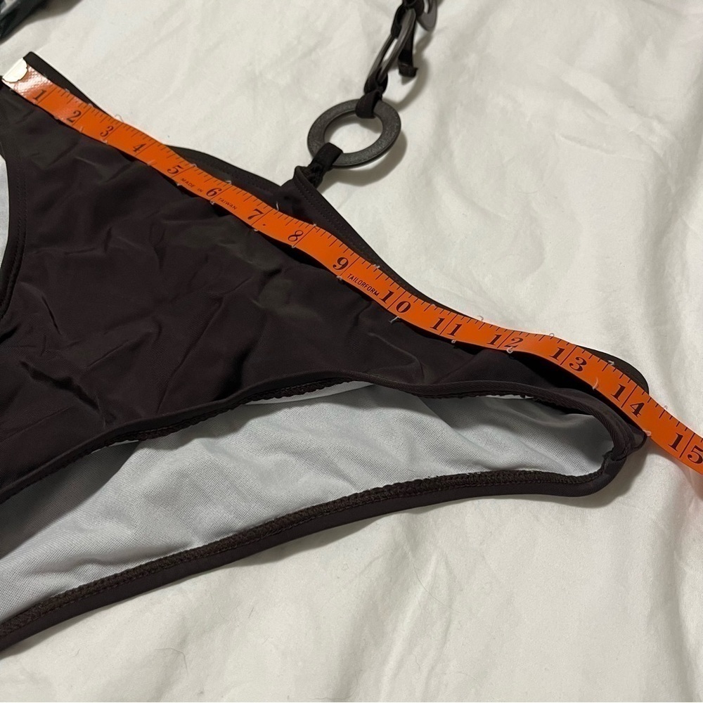 NWOT Brown swim suit with loop cut out tie up size medium - Picture 11 of 17